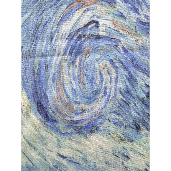 Cashmere Wool Blend VAN GOGH Starry Night Scarf Shawl Wrap Tassels - Picture 5 of 8